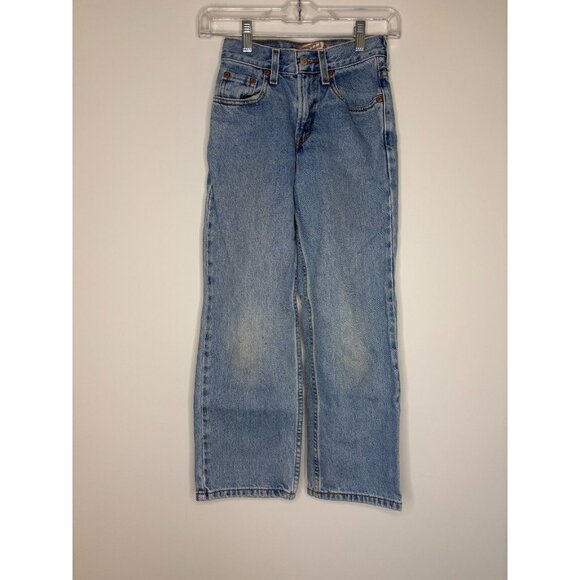 LEVI'S 550 Relaxed Fit Boys 10 Slim 5-Pocket 23X25 Denim Light Wash Jeans - Picture 1 of 9